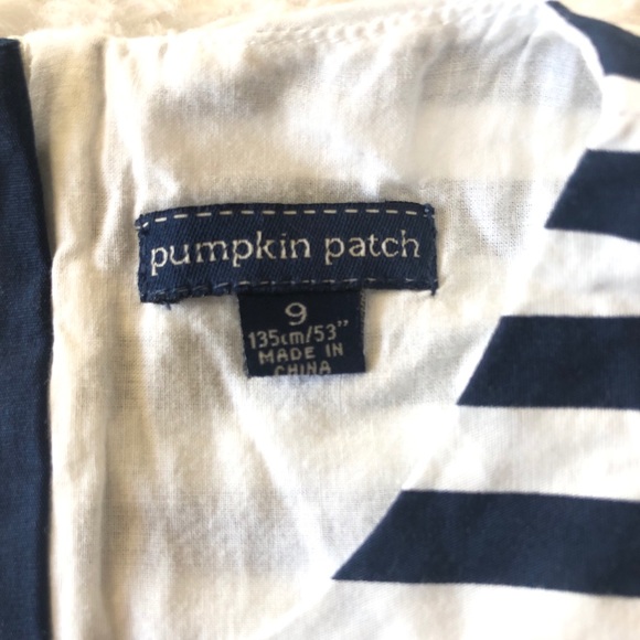 Pumpkin Patch Girls Dress with Bow Stripes Size 9 - Picture 2 of 10